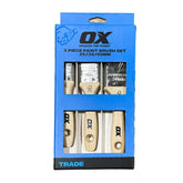 OX Trade 3 Piece Paint Brush Set - 25mm, 38mm, 50mm