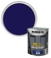 Ronseal 10 Year Weatherproof Wood Paint Satin Royal Blue 750ml