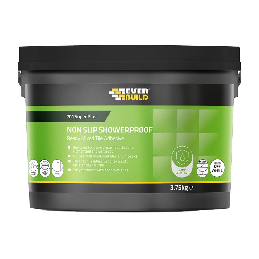 Everbuild 701 Non-Slip Ready Mixed Tile Adhesive – White 3.75kg