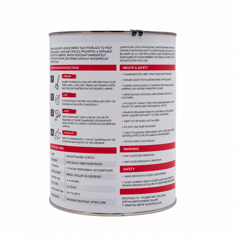 Protect P1 Black Roof Coating 10kg (2 × 5kg Tins) – Fibre Reinforced