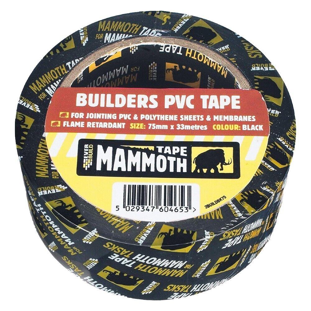Everbuild Mammoth Builders PVC Tape Black 75mm x 33m