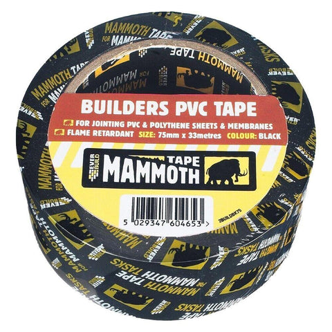 Everbuild Mammoth Builders PVC Tape Black 75mm x 33m
