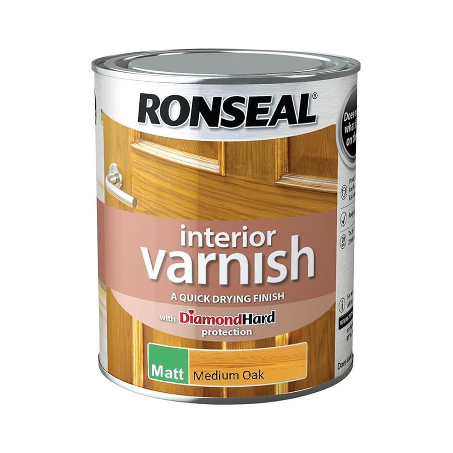Ronseal Interior Varnish Medium Oak Matt 750ml