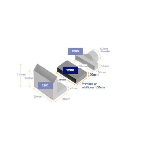 Timloc Underfloor Vent Horizontal Rear Extension +100mm