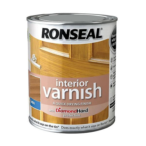 Ronseal Interior Varnish French Oak Satin 750ml