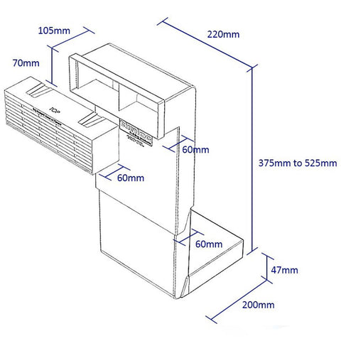 Timloc Telescopic Underfloor Vent 5-7 Courses