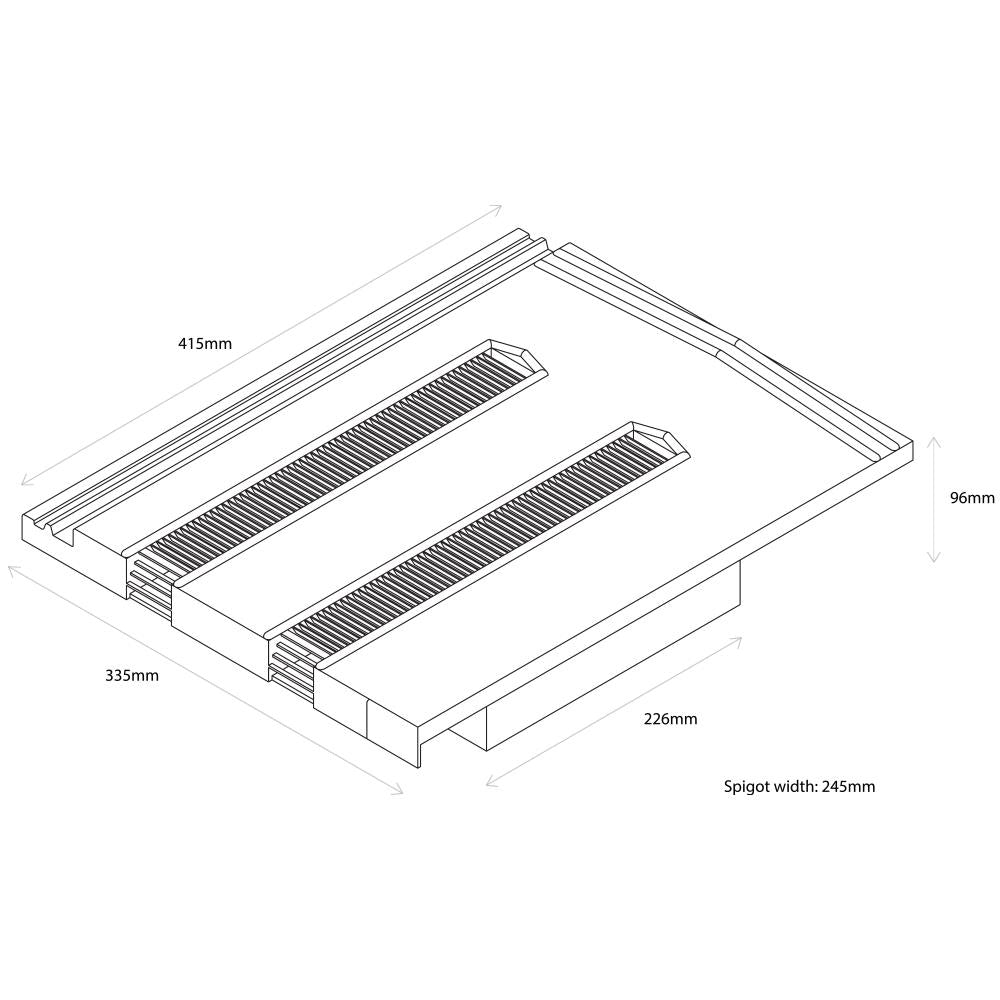 Hambleside Danelaw Black TV15/1 Flush Fitting Tile Vent