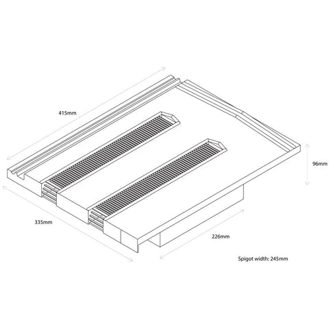 Hambleside Danelaw Black TV15/1 Flush Fitting Tile Vent