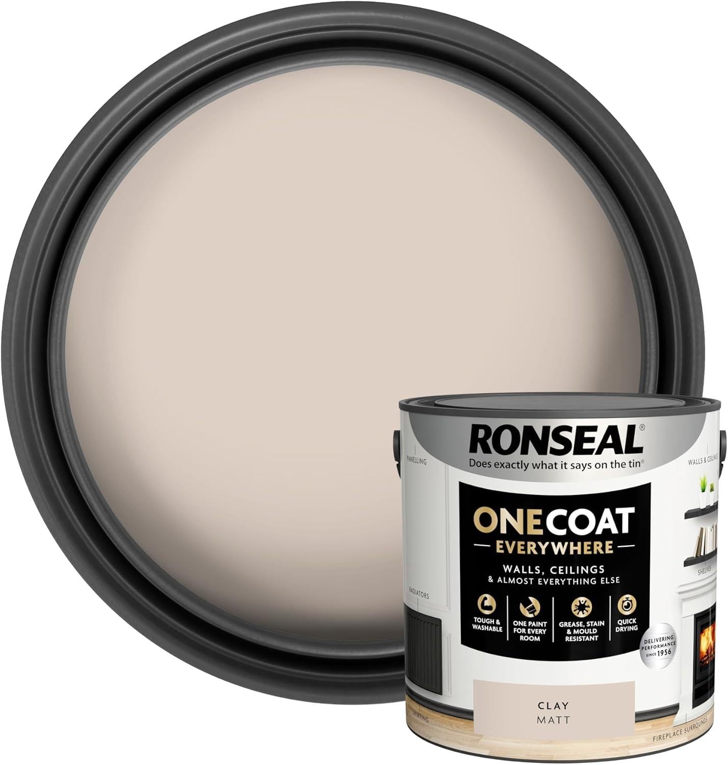 Ronseal One Coat Everywhere Quick Dry Matt Paint - All Colours - 2.5L