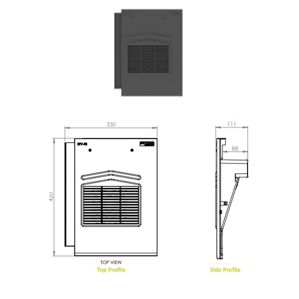 Timloc Grey Thin Leading Edge Profiled Roof Tile Vent