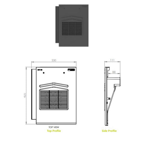 Timloc Grey Thin Leading Edge Profiled Roof Tile Vent