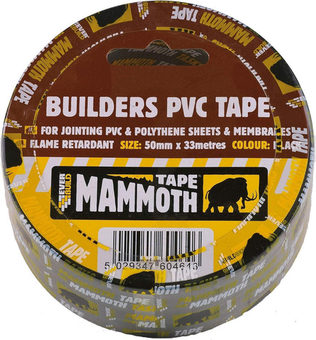 Everbuild Mammoth Builders PVC Tape Black 50mm x 33m