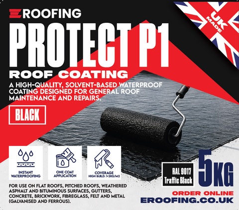 Protect P1 Black Roof Coating 5kg – Fibre Reinforced Waterproof Coating