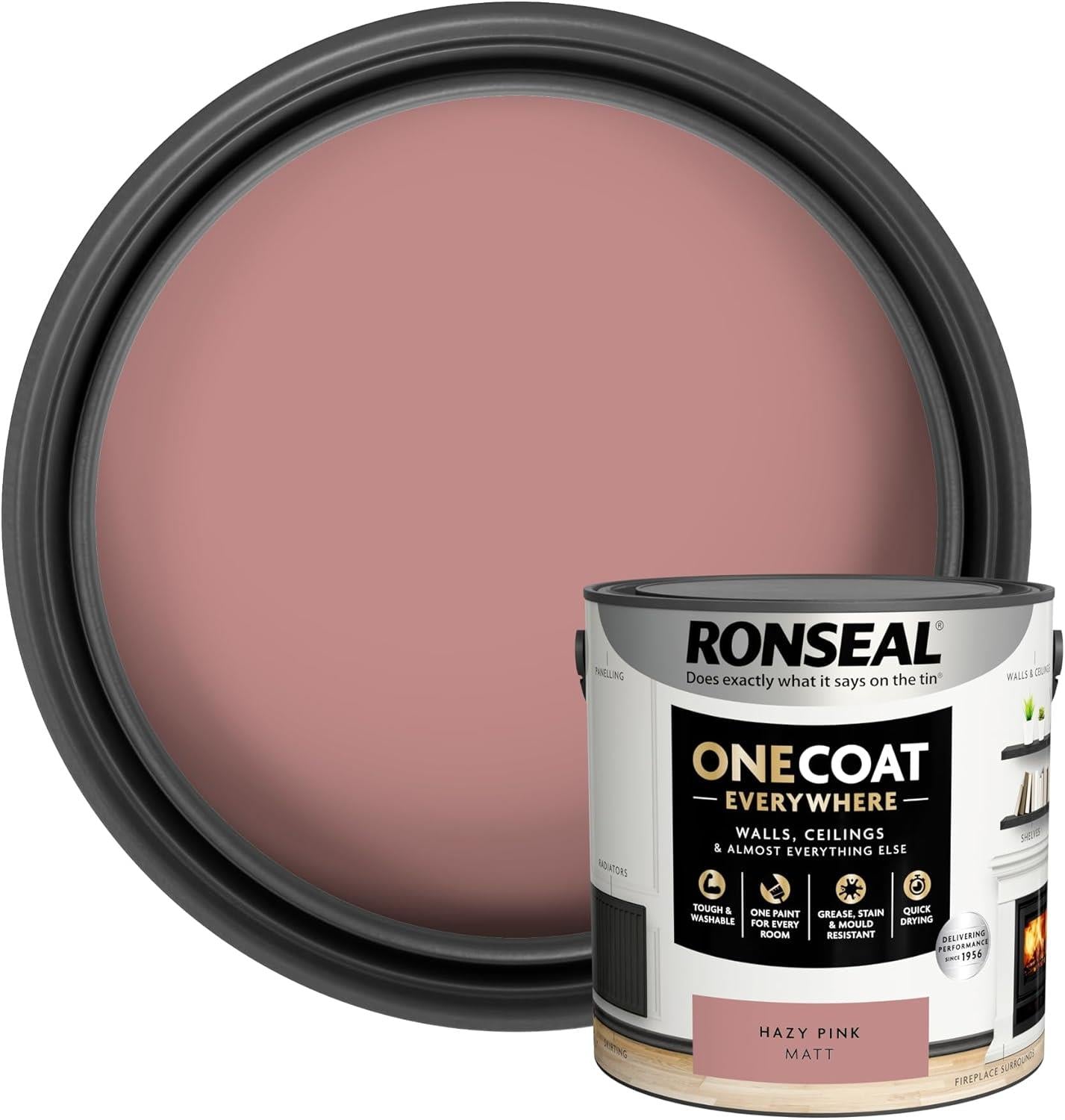 Ronseal One Coat Everywhere Quick Dry Matt Paint - All Colours - 2.5L