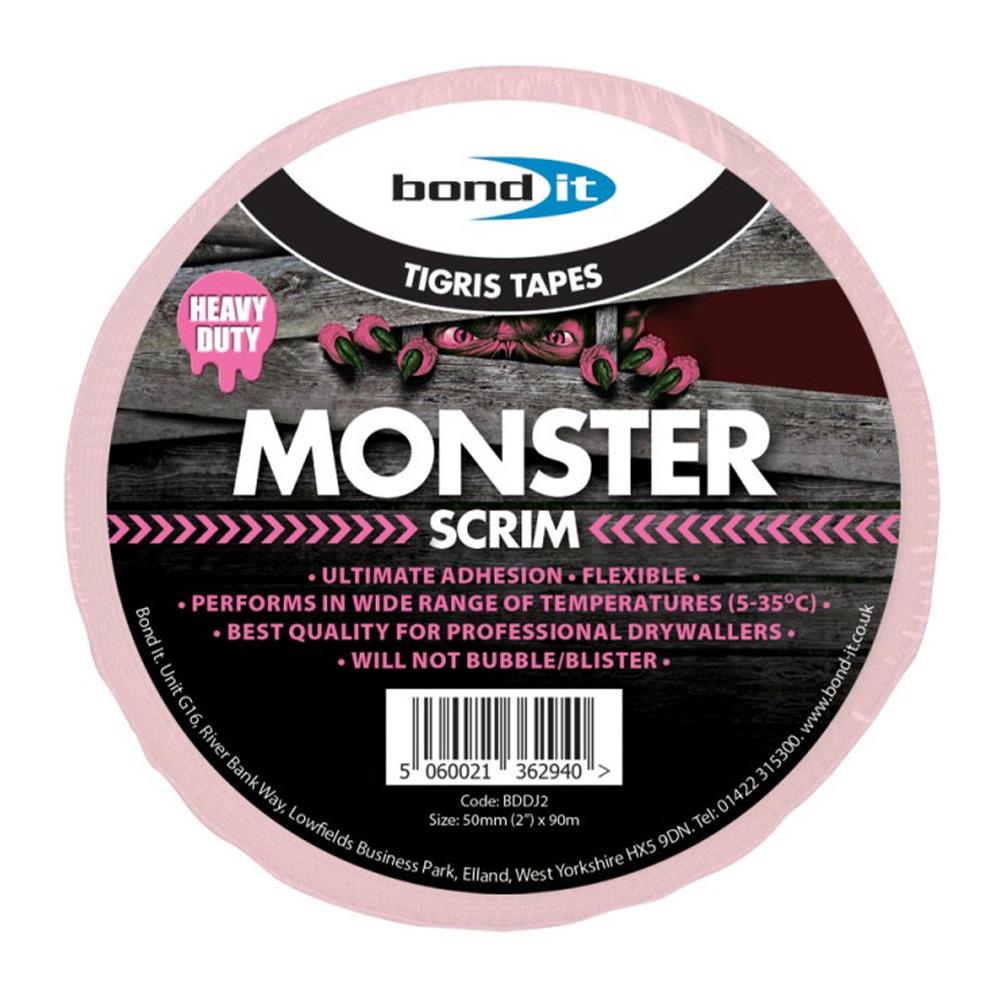 Bond It Monster Scrim Drywall Tape Pink 100mm x 90m