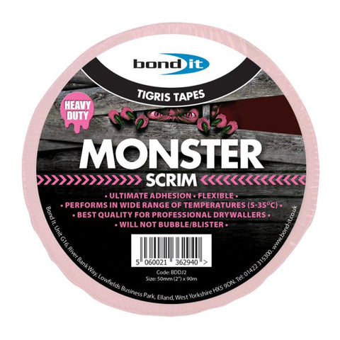 Bond It Monster Scrim Drywall Tape Pink 100mm x 90m