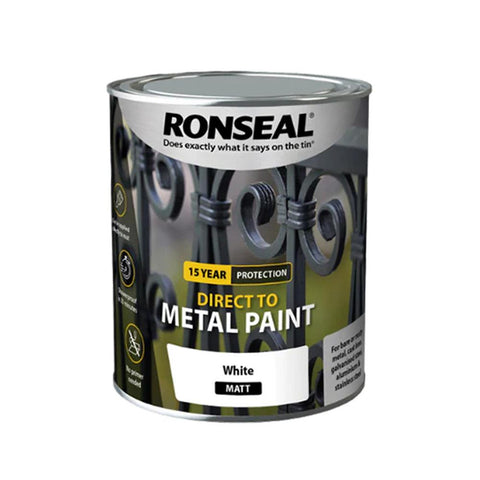 Ronseal Direct to Metal Paint - White Matt 750ml