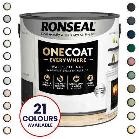 Ronseal One Coat Everywhere Quick Dry Matt Paint - All Colours - 2.5L