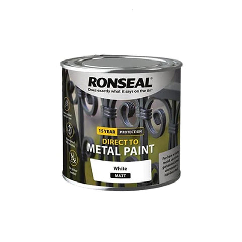 Ronseal Direct to Metal Paint - White Matt 250ml