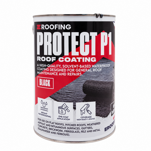 Protect P1 Black Roof Coating 5kg – Fibre Reinforced Waterproof Coating