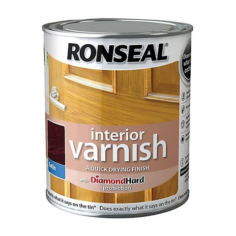 Ronseal Interior Varnish Deep Mahogany Satin 750ml