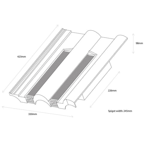 Hambleside Danelaw Black Double Roman Tile Vent, TV15/3
