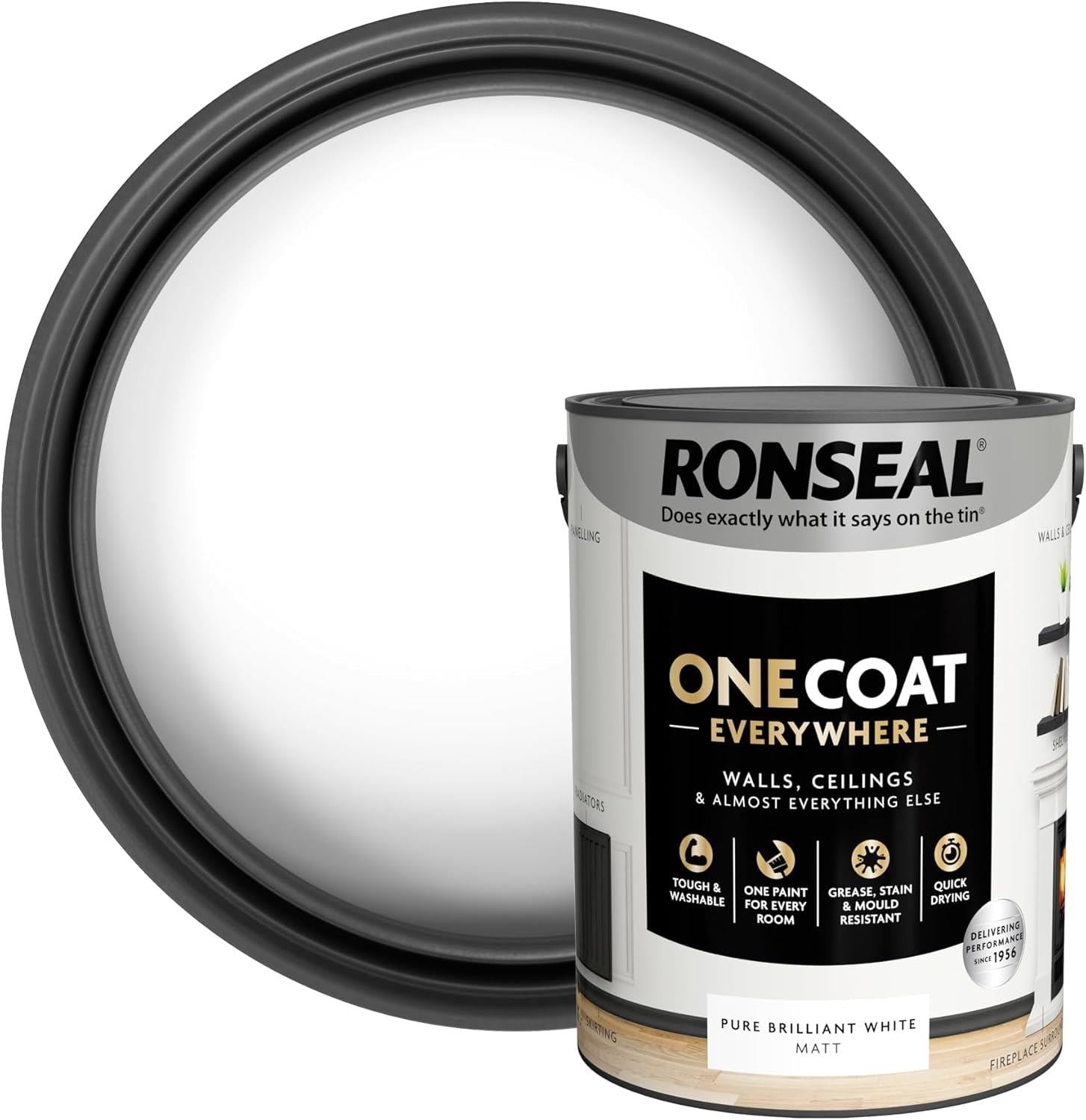 Ronseal One Coat Everywhere Quick Dry Matt Paint - 5L