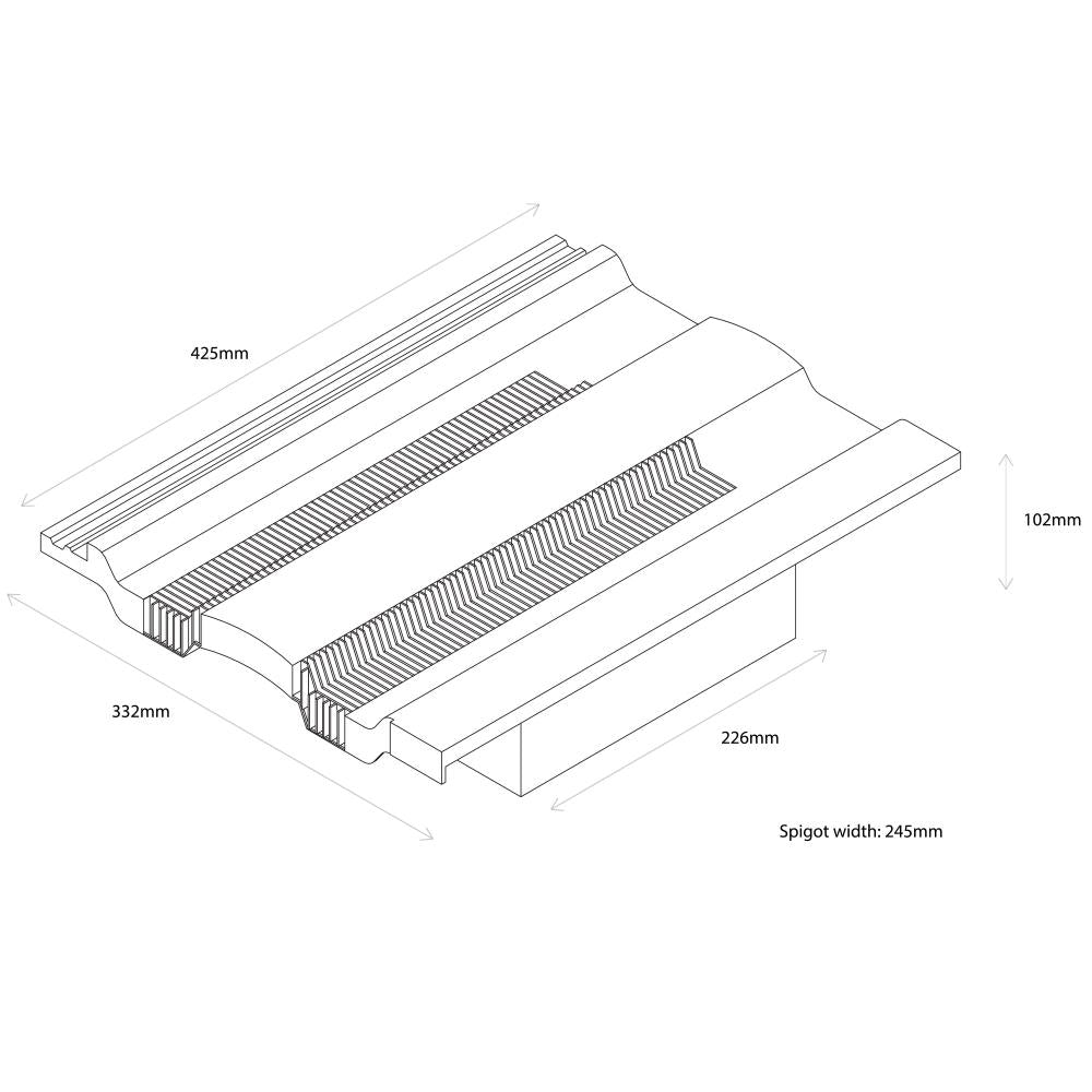 Hambleside Danelaw Slate Grey TV15/7 Tile Vent