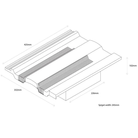 Hambleside Danelaw Slate Grey TV15/7 Tile Vent