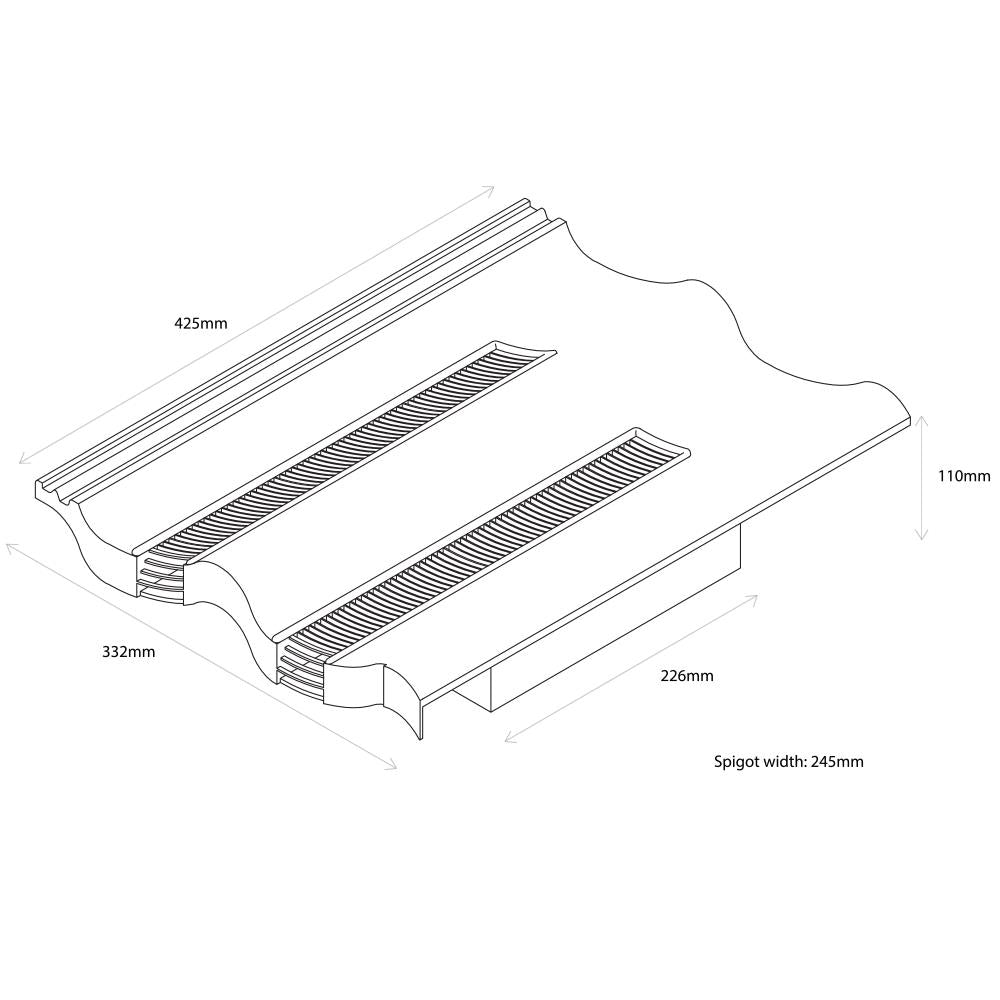 Hambleside Danelaw Grey Double Pantile Vent TV15/2