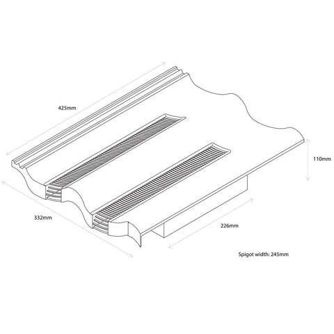 Hambleside Danelaw Terracotta Double Pantile Vent TV15/2