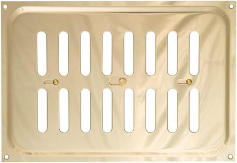 Timloc 9 x 6 Metal Internal Hit and Miss Louvre Vent Polished Brass