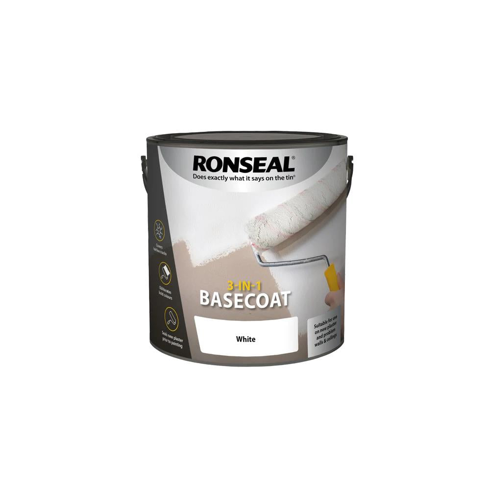 Ronseal 3 in 1 Basecoat Paint - White 2.5L