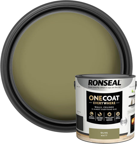 Ronseal One Coat Everywhere Quick Dry Matt Paint - All Colours - 2.5L