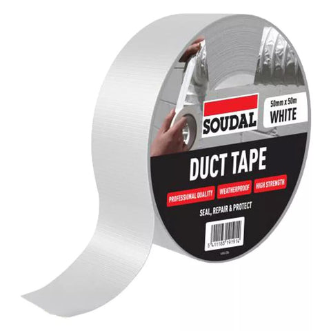 Soudal White Duct Tape - 50mm x 50m