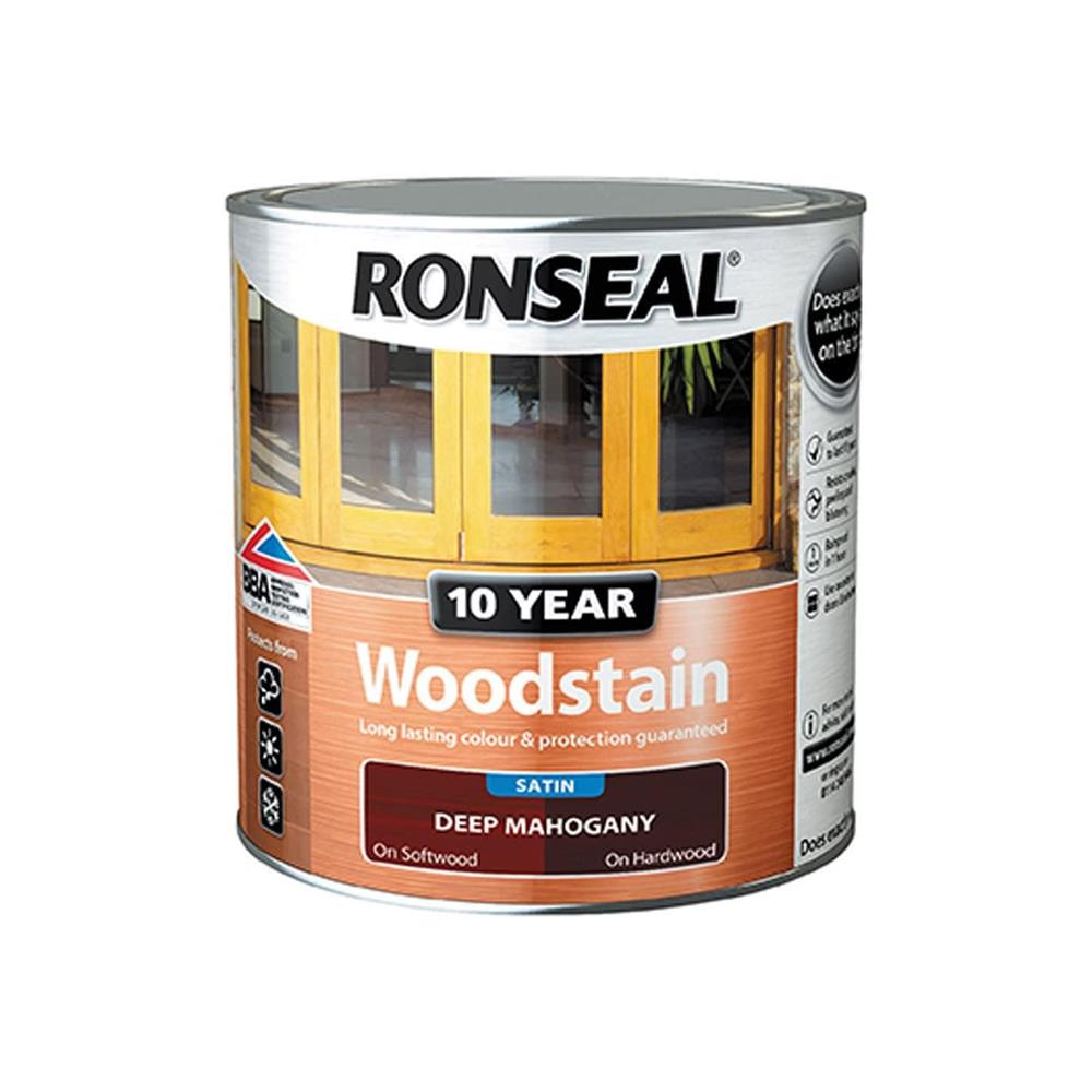Ronseal 10 Year Woodstain - Deep Mahogany 750ml