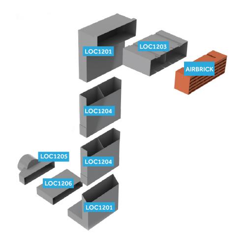 Timloc Underfloor Vent Vertical Extension  +150mm