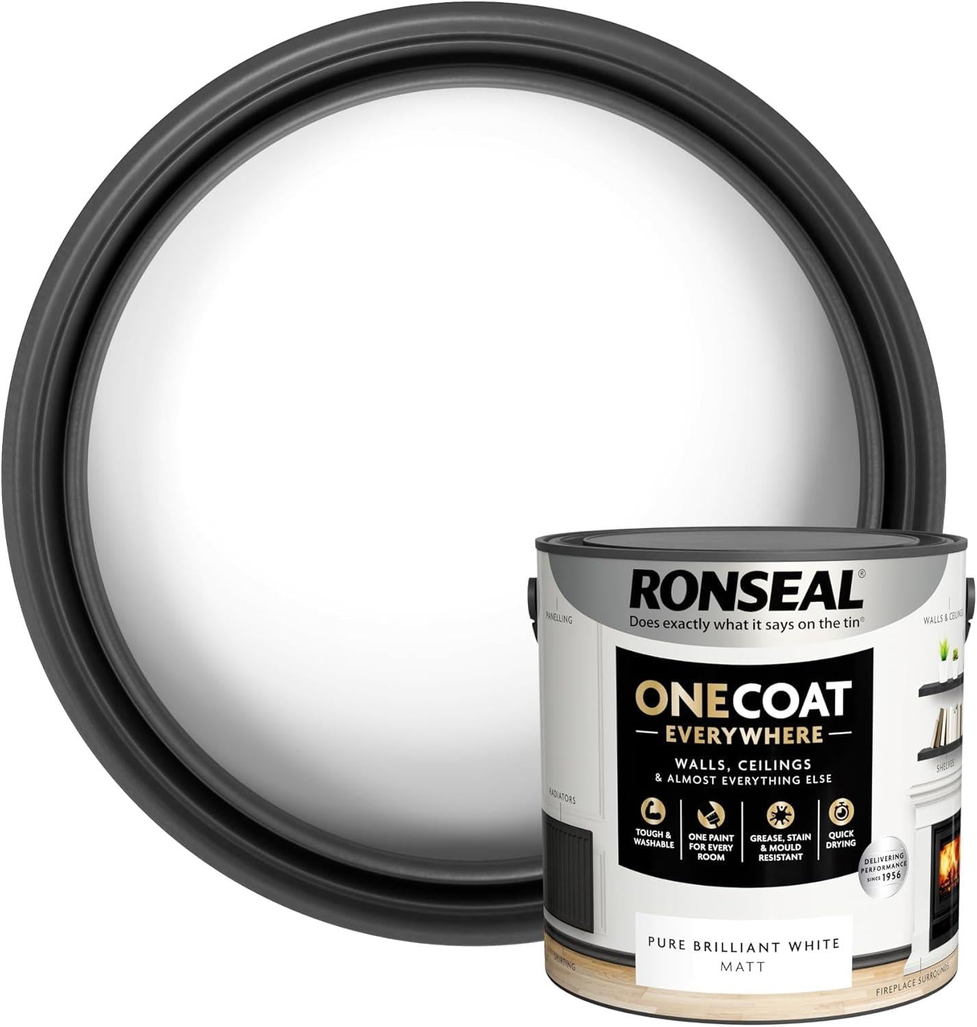 Ronseal One Coat Everywhere Quick Dry Matt Paint - All Colours - 2.5L