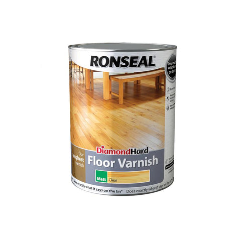 Ronseal Diamond Hard Floor Varnish - Clear Matt 5L